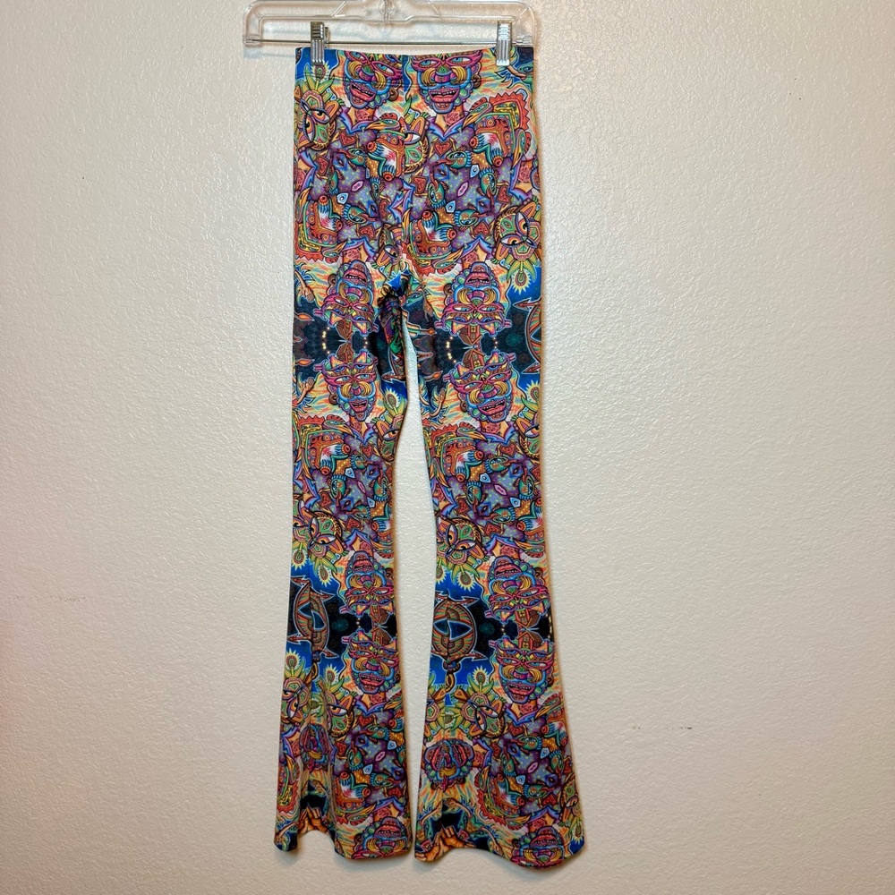 Colorful Patterned Boot Cut Flare Pants - Picture 6 of 11